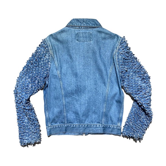Phenomenon Hand cut Scalloped shredded sleeve jacket - Picture 4 of 5